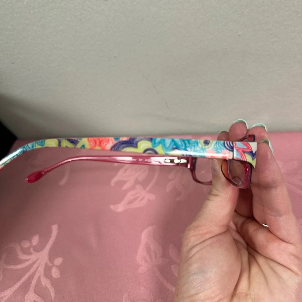 Lilly Pulitzer Sumner NV Blue Pink Floral Eyeglasses Frames 48-15-130